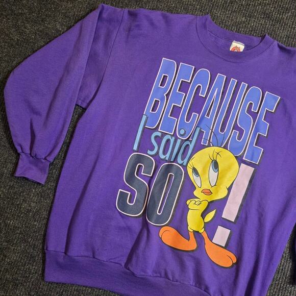 vintage 1997 Looney Tunes tweety bird purple crewneck - Picture 2 of 5